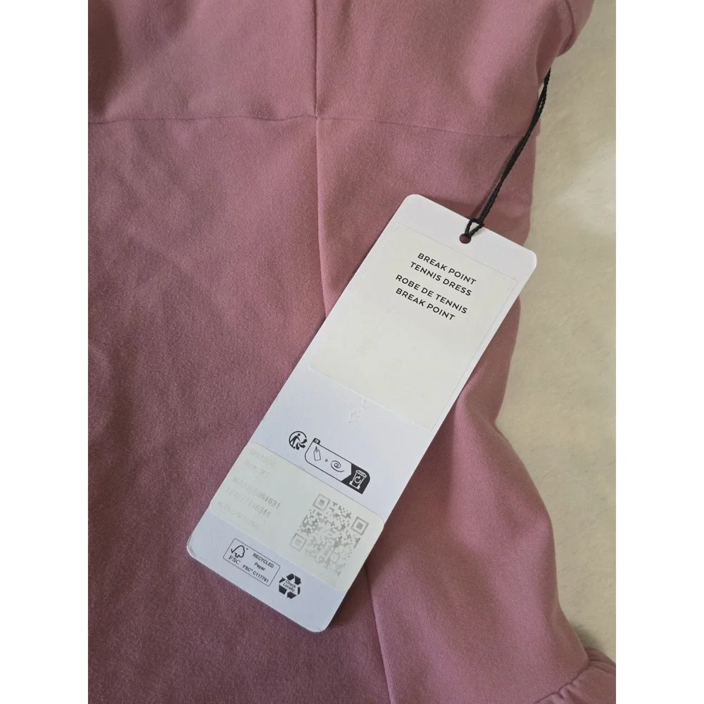 Alo Yoga XS Alosoft Break Point Tennis Dress in Pink Wild Rose NWT $138
